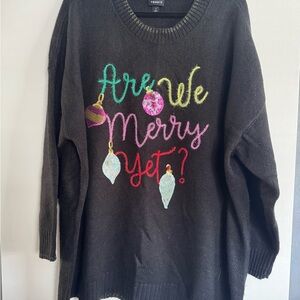 Torrid Black - Merry Yet Pullover Crew Sweater